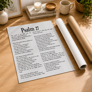 Psalm 27 Minimalist Christian Wall Art, The Lord Is My Light Poster - Format: Rolled Canvas