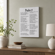 Psalm 27 Minimalist Christian Wall Art, The Lord Is My Light Poster - Format: Stretched Canvas