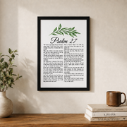 Psalm 27 The Lord Is My Light Christian Wall Art, Scripture Faith Poster - Format: Black Framed Poster