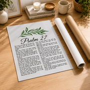 Psalm 27 The Lord Is My Light Christian Wall Art, Scripture Faith Poster - Format: Rolled Canvas