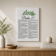 Psalm 27 The Lord Is My Light Christian Wall Art, Scripture Faith Poster - Format: Stretched Canvas