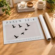Psalm 32:8 Christian Wall Art, I Will Instruct And Teach You Scripture Poster - Format: Rolled Canvas