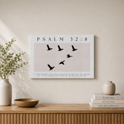 Psalm 32:8 Christian Wall Art, I Will Instruct And Teach You Scripture Poster - Format: Stretched Canvas