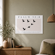 Psalm 32:8 Christian Wall Art, I Will Instruct And Teach You Scripture Poster - Format: Unframed Paper Poster
