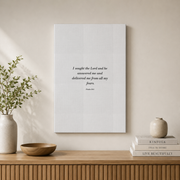 Psalm 34:4 I Sought The Lord Christian Wall Art, Scripture Home Poster - Format: Stretched Canvas