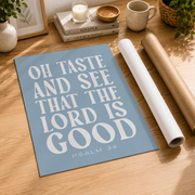Psalm 34 Scripture Wall Art Taste And See That The Lord Is Good Coastal Christian Bible Verse Decor - Format: Rolled Canvas