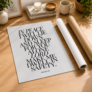Psalm 4:8 In Peace I Will Lie Down Christian Wall Art, Minimal Scripture Poster - Format: Rolled Canvas