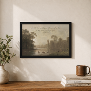 Psalm 42 Deer Christian Wall Art, Moody Vintage Nature Scripture Poster - Format: Black Framed Poster