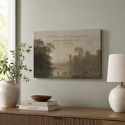 Psalm 42 Deer Christian Wall Art, Moody Vintage Nature Scripture Poster - Format: Stretched Canvas