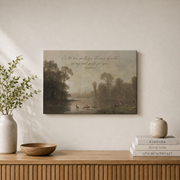 Psalm 42 Deer Christian Wall Art, Moody Vintage Nature Scripture Poster - Format: Stretched Canvas