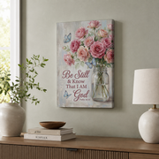 Psalm 46:10 Be Still And Know Christian Wall Art, Faith Scripture Poster - Format: Stretched Canvas