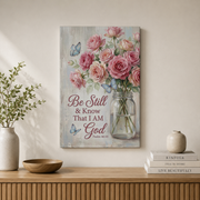 Psalm 46:10 Be Still And Know Christian Wall Art, Faith Scripture Poster - Format: Stretched Canvas