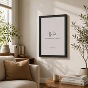 Psalm 46:10 Be Still And Know Christian Wall Art, Minimal Scripture Poster - Format: Black Framed Poster