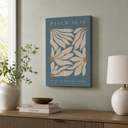 Psalm 46:10 Be Still Christian Wall Art, Retro Floral Scripture Poster - Format: Stretched Canvas