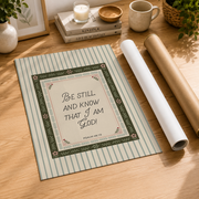 Psalm 46:10 Green Farmhouse Christian Wall Art, Be Still Scripture Poster - Format: Rolled Canvas