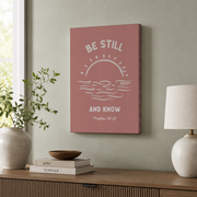 Psalm 46 Beachy Christian Wall Art, Tropical Bible Verse Poster - Format: Stretched Canvas