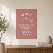 Psalm 46 Beachy Christian Wall Art, Tropical Bible Verse Poster - Format: Unframed Paper Poster