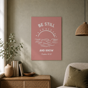 Psalm 46 Beachy Christian Wall Art, Tropical Bible Verse Poster - Format: Unframed Paper Poster