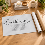 Psalm 51 Create In Me A Pure Heart Christian Wall Art, Scripture Poster - Format: Rolled Canvas