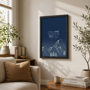 Psalm 61:2 When My Heart Is Overwhelmed Christian Wall Art Poster - Format: Black Framed Poster
