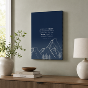 Psalm 61:2 When My Heart Is Overwhelmed Christian Wall Art Poster - Format: Stretched Canvas
