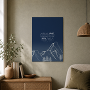 Psalm 61:2 When My Heart Is Overwhelmed Christian Wall Art Poster - Format: Unframed Paper Poster