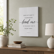 Psalm 61:2 When My Heart Is Overwhelmed Christian Wall Art - Format: Stretched Canvas