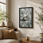 Psalm 91:4 He Will Cover You Christian Wall Art, Feather Scripture Poster - Format: Black Framed Poster