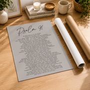 Psalm 91 Christian Wall Art, Modern Scripture Home Poster - Format: Rolled Canvas