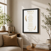 Psalm 91 Christian Wall Art, Prayer Scripture Faith Poster - Format: Black Framed Poster
