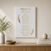 Psalm 91 Christian Wall Art, Prayer Scripture Faith Poster - Format: Stretched Canvas