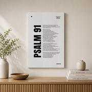 Psalm 91 Christian Wall Art, Scripture Home Decor Poster - Format: Stretched Canvas