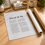 Psalm 91 He Who Dwells Christian Wall Art, Shelter Scripture Poster - Format: Rolled Canvas