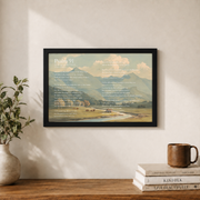 Psalm 91 Vintage Landscape Christian Wall Art, Faith Scripture Poster - Format: Black Framed Poster