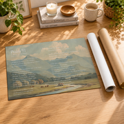 Psalm 91 Vintage Landscape Christian Wall Art, Faith Scripture Poster - Format: Rolled Canvas