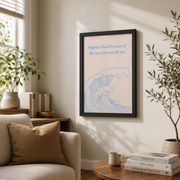 Psalm 93:4 Christian Wall Art, Mightier Than The Waves Scripture Poster - Format: Black Framed Poster