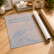 Psalm 93:4 Christian Wall Art, Mightier Than The Waves Scripture Poster - Format: Rolled Canvas