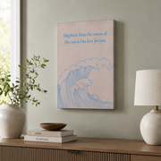 Psalm 93:4 Christian Wall Art, Mightier Than The Waves Scripture Poster - Format: Stretched Canvas