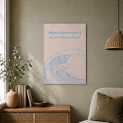 Psalm 93:4 Christian Wall Art, Mightier Than The Waves Scripture Poster - Format: Unframed Paper Poster