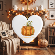 Pumpkin Made of Books Ornament for Readers Glass Ornament - Material: Heart Ceramic Ornament