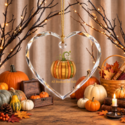 Pumpkin Made of Books Ornament for Readers Glass Ornament - Material: Heart Glass Ornament