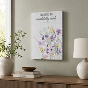 Purple Wildflower Christian Nursery Wall Art Set, Girls Scripture Prints - Format: Stretched Canvas