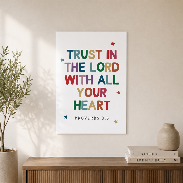 Rainbow Bible Verse Wall Art Trio, Christian Playroom Posters - Format: Unframed Paper Poster