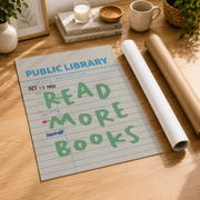 Read More Books Print Cute Library Decor Trendy Reading Poster Book Lover Wall Art Library Card - Format: Rolled Canvas