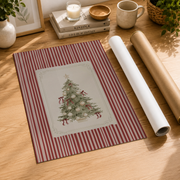 Red Christmas Tree Wall Art Holiday Poster Evergreen Pine Tree Print Christmas Decor Unframed - Format: Rolled Canvas