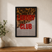 Red Fashion Leopard Wall Art Magazine Cover Poster Trendy Luxury Club Aesthetic Girly Decor - Format: Black Framed Poster