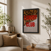Red Fashion Leopard Wall Art Magazine Cover Poster Trendy Luxury Club Aesthetic Girly Decor - Format: Black Framed Poster