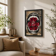 Red Leopard Wall Art Maximalist Quote Poster Black White Newspaper Print Retro Y2K Fashion Decor Poster - Format: Black Framed Poster