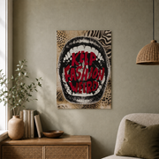 Red Leopard Wall Art Maximalist Quote Poster Black White Newspaper Print Retro Y2K Fashion Decor Poster - Format: Unframed Paper Poster