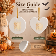 Retro Boho Christian Ghost Ornament with Spiritual Theme Ceramic Ornament - Material: Heart Ceramic Ornament